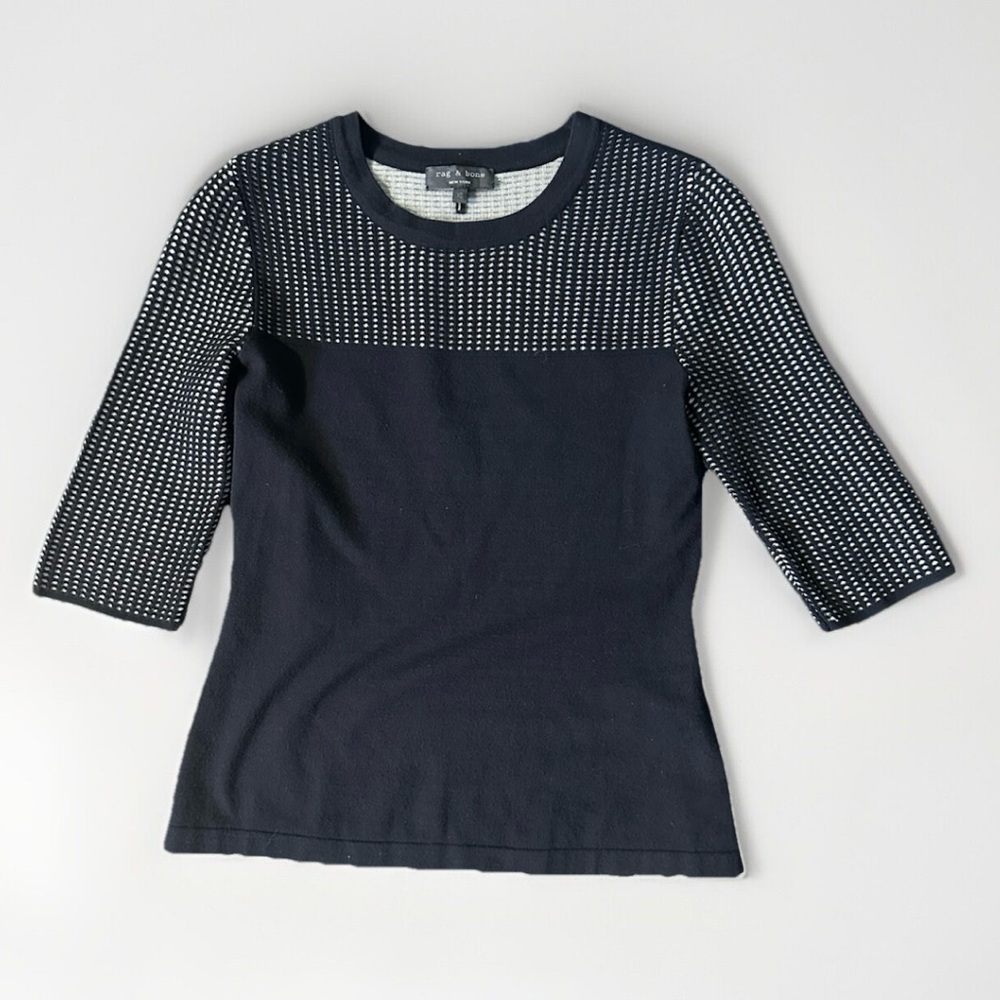 Rag & Bone New York Women's Blouse Top‎ Size XS Black Stretch